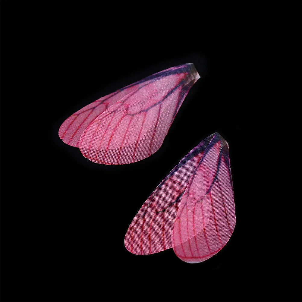 

50Pcs Handmade Simulated Dragonfly Wings Dark Pink DIY Earring Brooch Supplies Wing Decors Artificial Craft Accessories