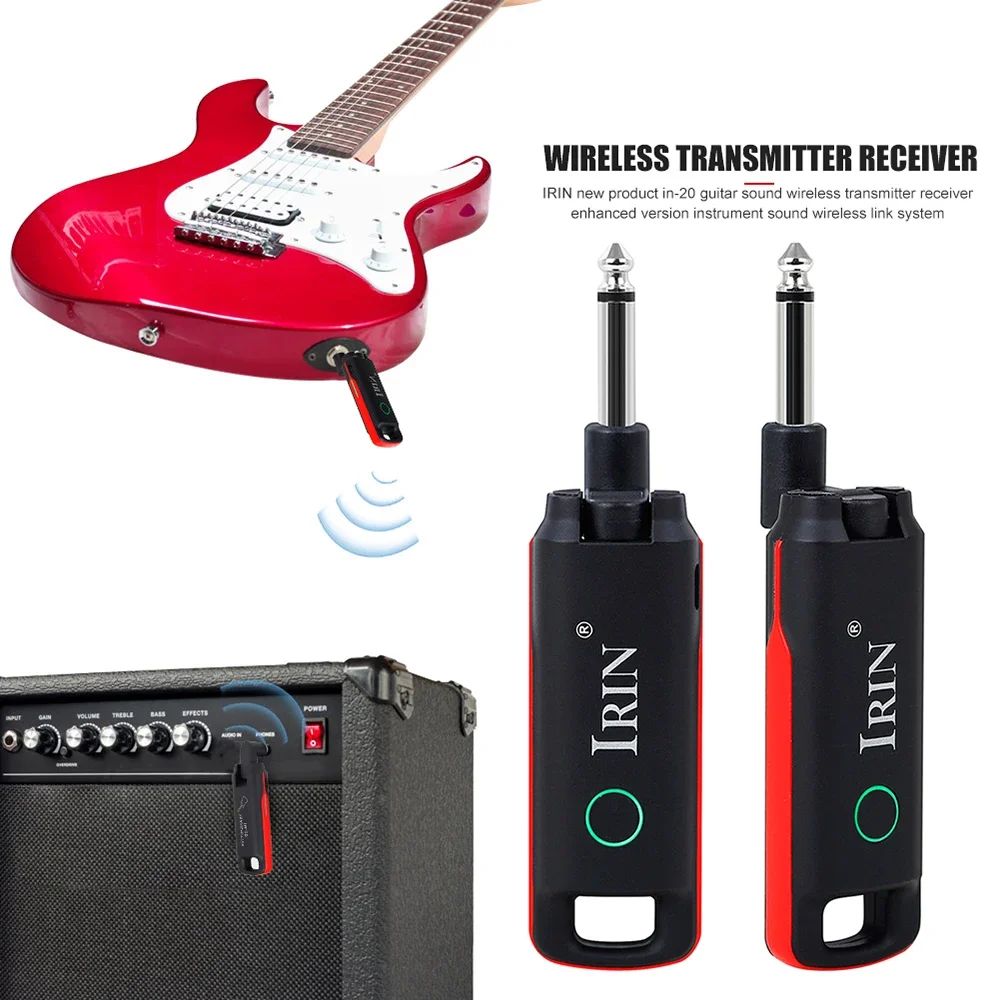 IRIN Guitar Transmitter Receiver 99 Channels Wireless Guitar System Built-in Rechargeable Accessories for Electric Guitar Bass