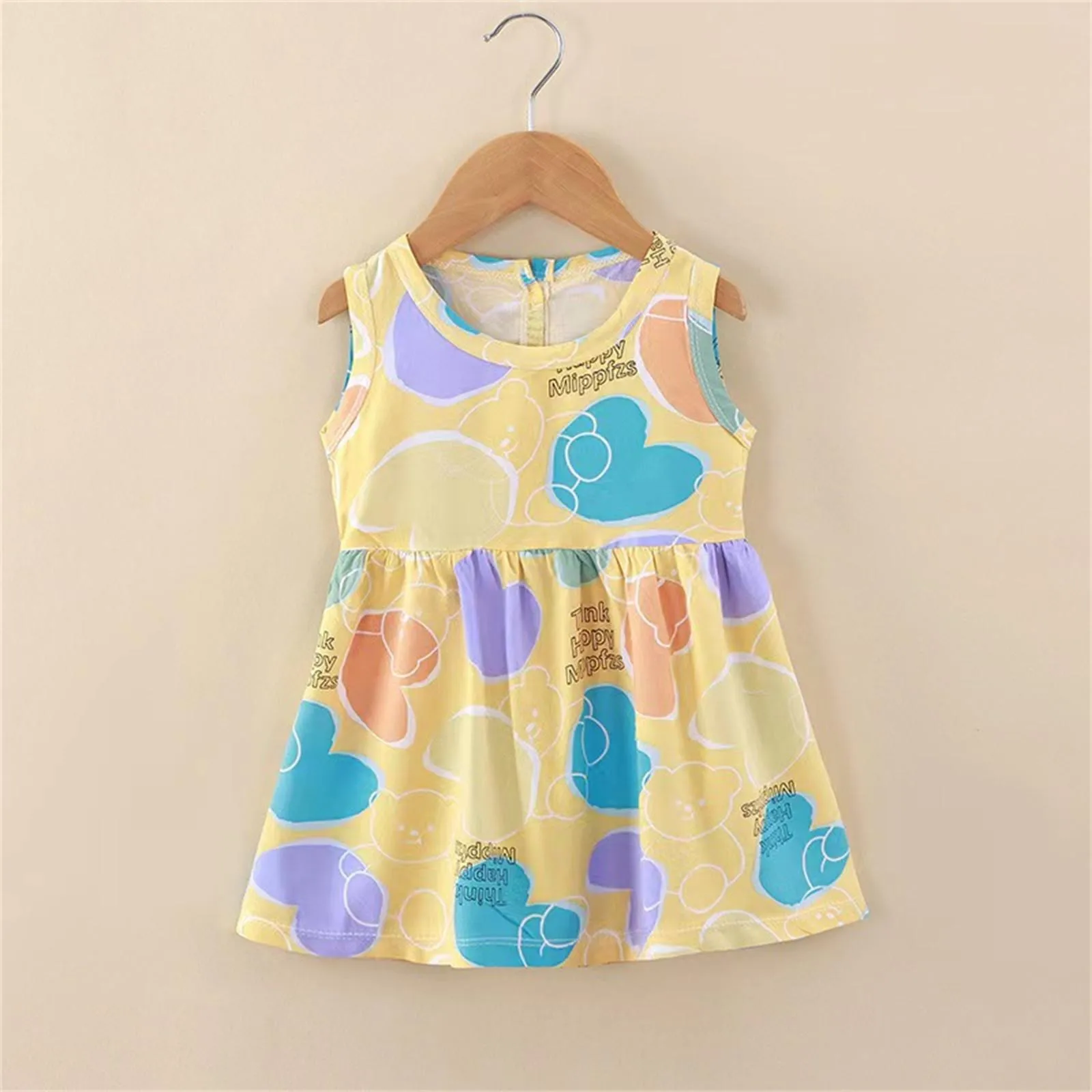 Girls Dress Summer 2024 New Floral Pattern Children\'s Skirt Cotton Sundress Cute Comfortable Baby Wearing Beach Holiday Dress