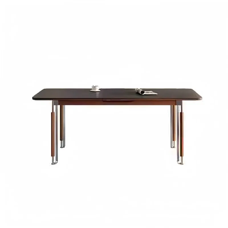 

Nordic retro solid wood rock slab dining table household small apartment rectangular