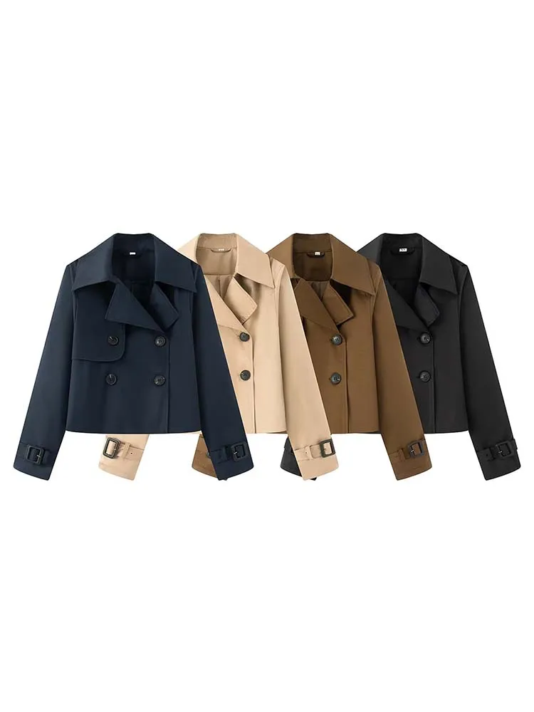 

2025 New Women Jacket Autumn Fashion Lapel Capless Long Sleeve Button Coat Women High Street Outerwear Long Sleeve Jackets ﻿