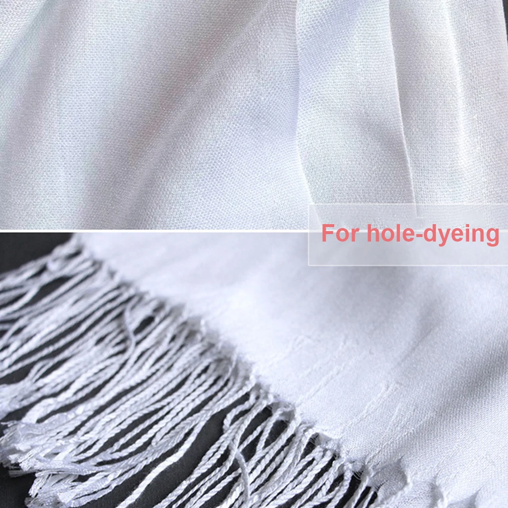 White Tassel Scarf Winter Unisex Cotton DIY Tie-dye Soft Scarves Decorative Cold Weather Neck Crafting Handicraft