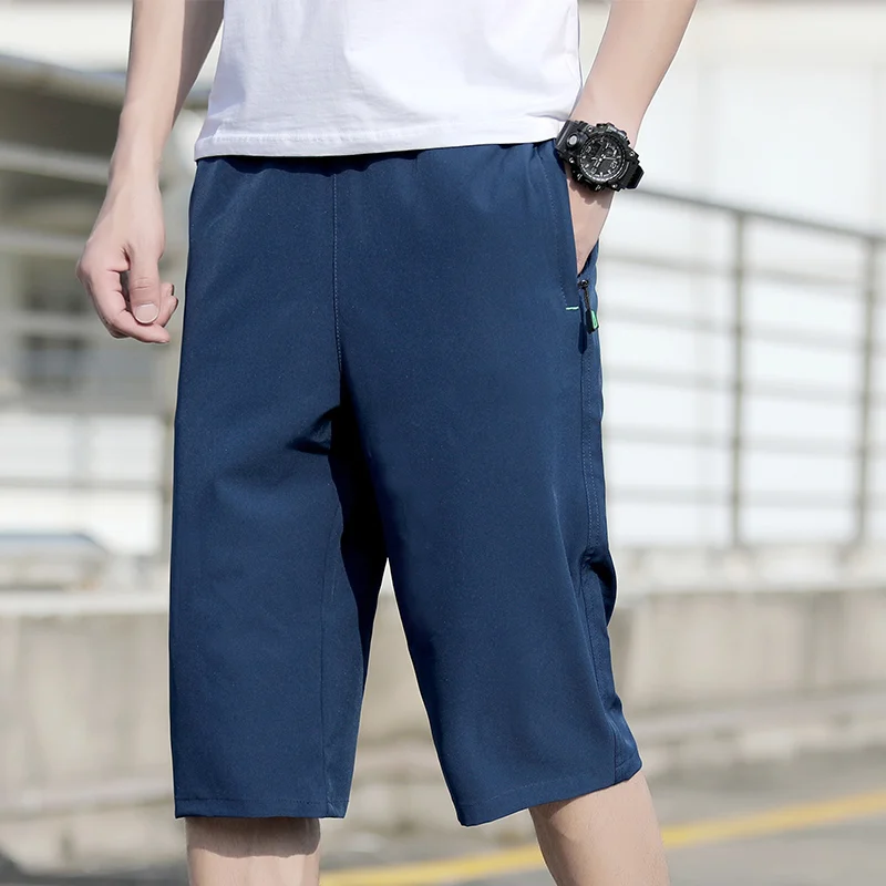 

Classic Style Men's Quick-Drying Five Pants Fashion Casual Running Sports Beach Pants Thin Section Loose Ice Silk Shorts