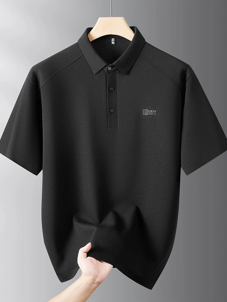 

Мужская повседневная толстовка больших размеров с коротким рукавом, модный городской стиль, смесь полиэстера и спандекса, не мнется, удобная, весна-осень