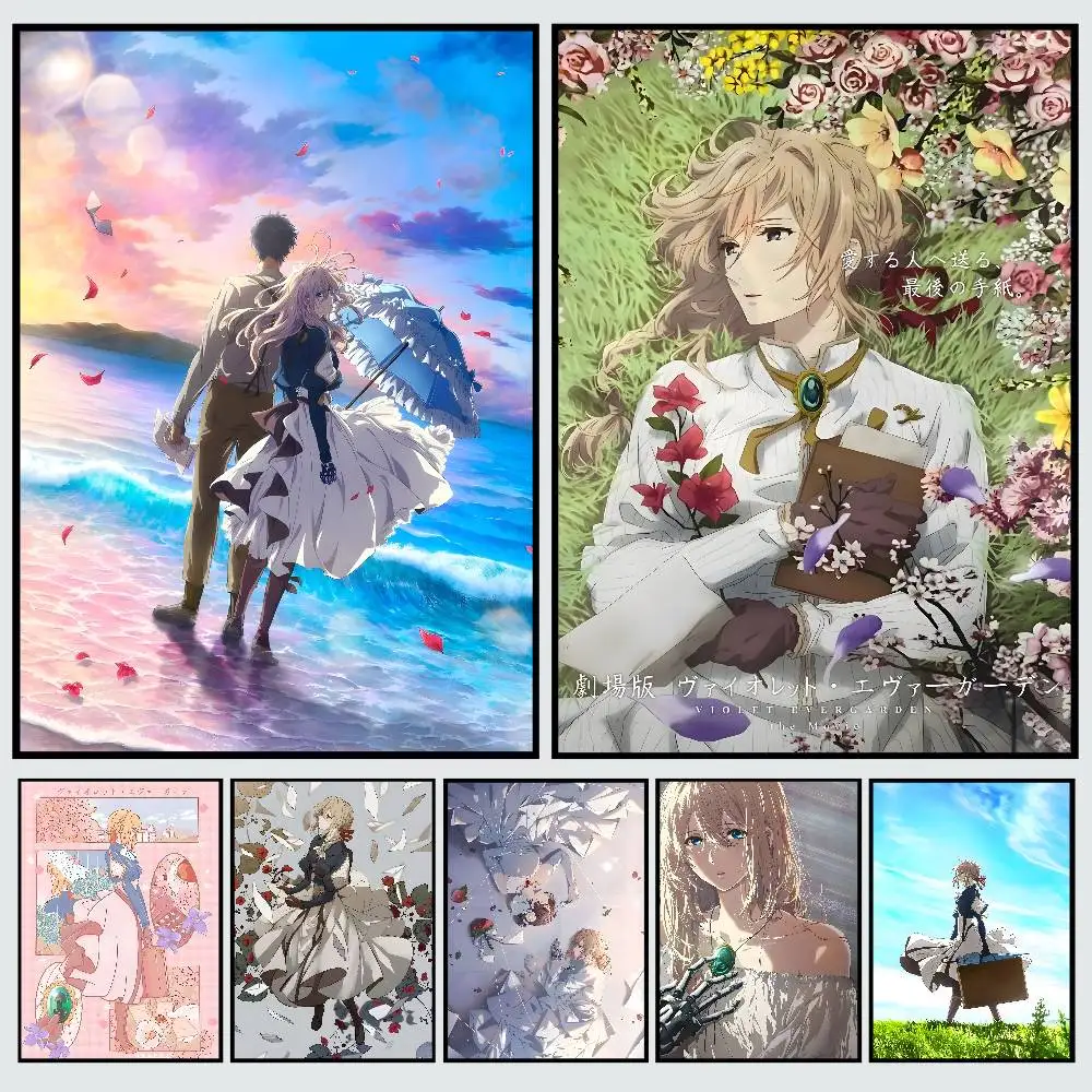 Аниме Violet Evergarden плакат HD постеры для дома, гостиной, бара, офиса, украшения, липкие водонепроницаемые