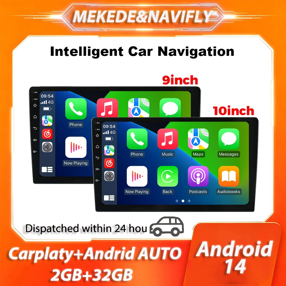 MEKEDE Android 14 Car Radio Wireless Carplay for Benz BMW AUDI LADA Multimedia Player Navigation Stereo 2DIN Universal Head Unit