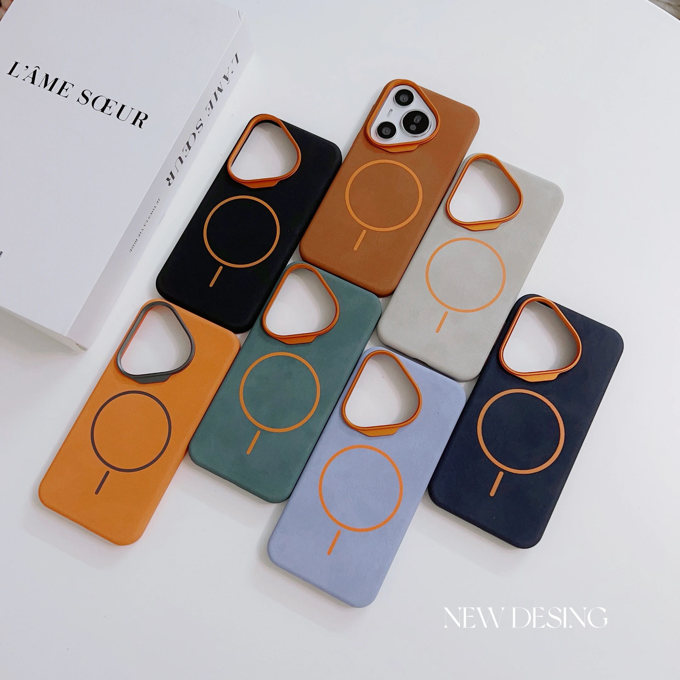 

For Huawei Pura 70 Case Magnetism Luxury Elephant Skin Leather Pattern Microfiber Lining Metal Camera Frame Protection Shell