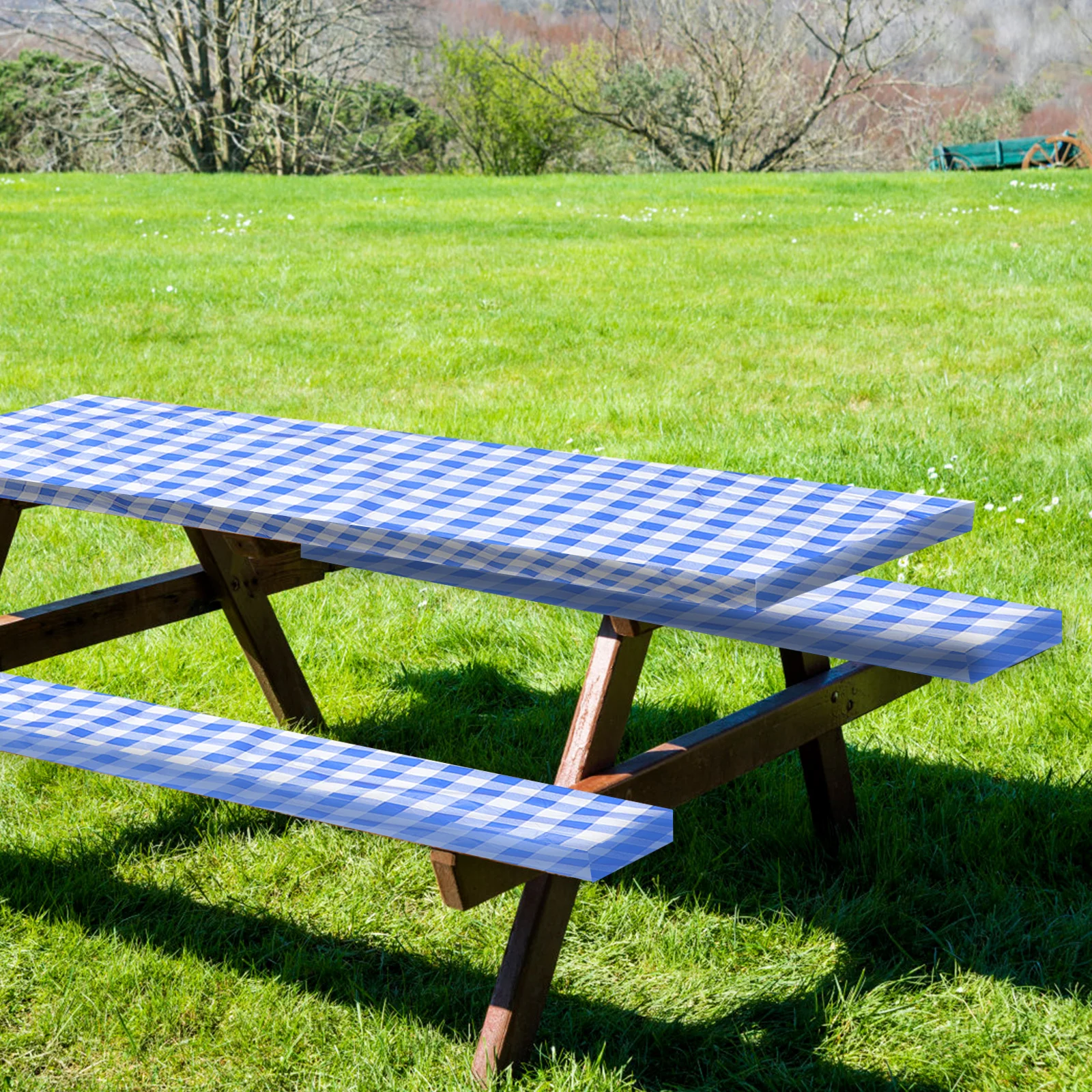 

1Set Picnic Table Cover with Bench Covers Flannel Waterproof Outdoor Camping Tablecloth Picnic Table Cover Camping Accessories