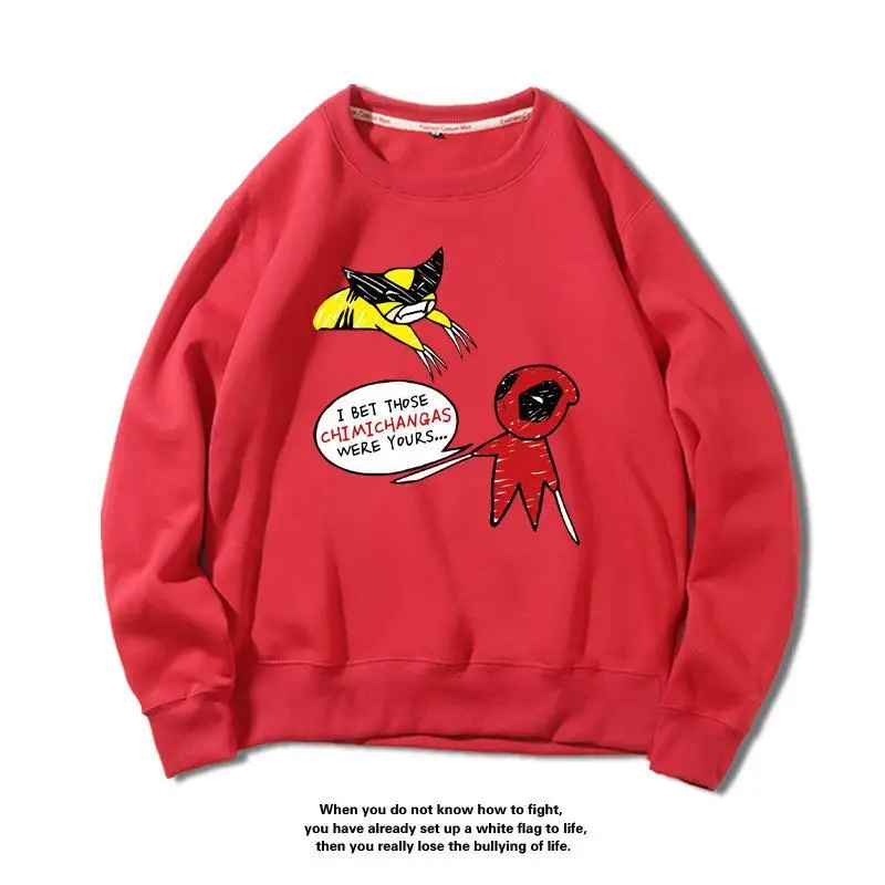 European and American Marvel Deadpool Printed Hoodie. Unisex Autumn/Winter New Loose Versatile Sweatshirt