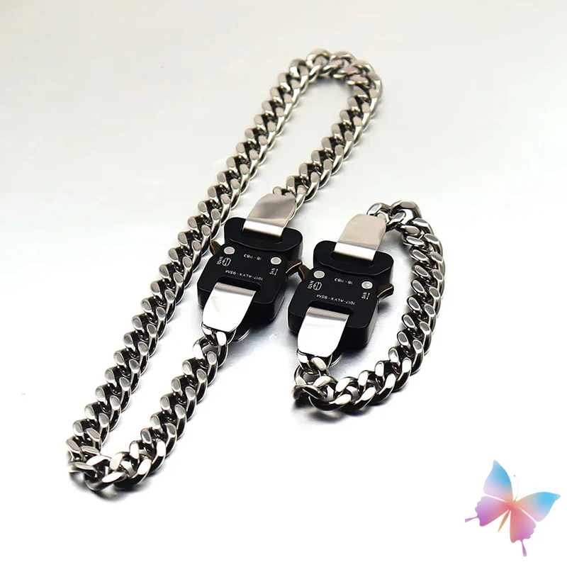 

Classic Style 1017 ALYX 9SM Necklace High Quality Metal Chain Functional Opening Buckle Hiphop Street Unisex ALYX Accessories