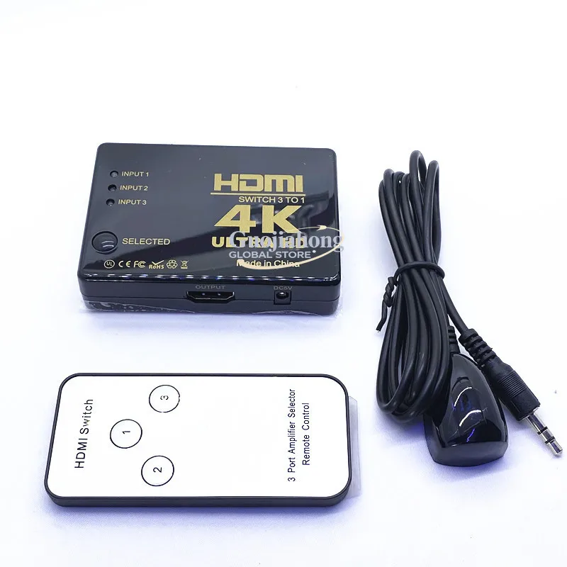 

Cross-border switcher three in one out one drag three with remote control/button screen cutting 3 cut 1 high definition 4K