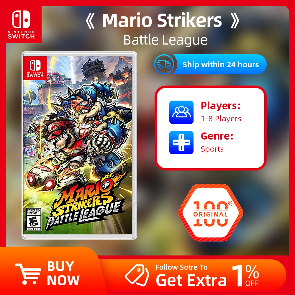 Nintendo Switch Game Deals - Mario Strikers: Battle League - Support TV Tabletop Handheld