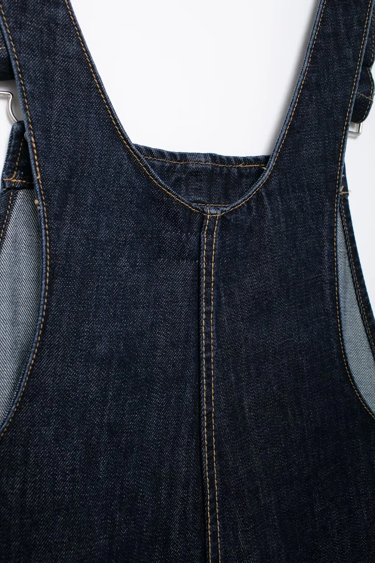 ​​TRAFZA Summer Female Elegant Jumpsuit Solid Blue Sleeveless Backless Pockets Button Women's Sling Long Denim Overalls Mujer