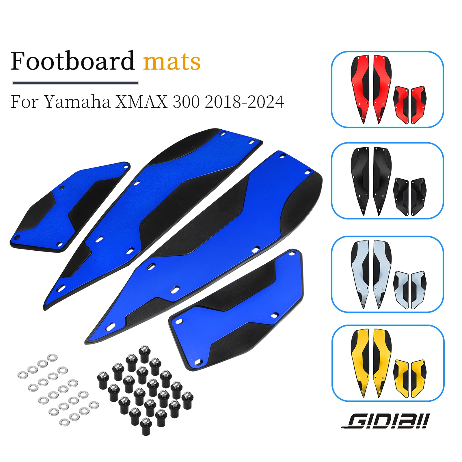 

Front/Rear Footboard Mats Plate For Yamaha XMAX 300 2018 2019 2020 2021 2022 2023 2024 Foot Rest Pedal footboard covers