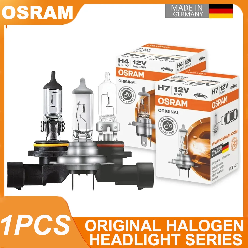 Osram original H4 H7 H8 H9 H11 H16 HB3 HB4 headlight high beam/low beam white fog light halogen bulb made in Germany bulb