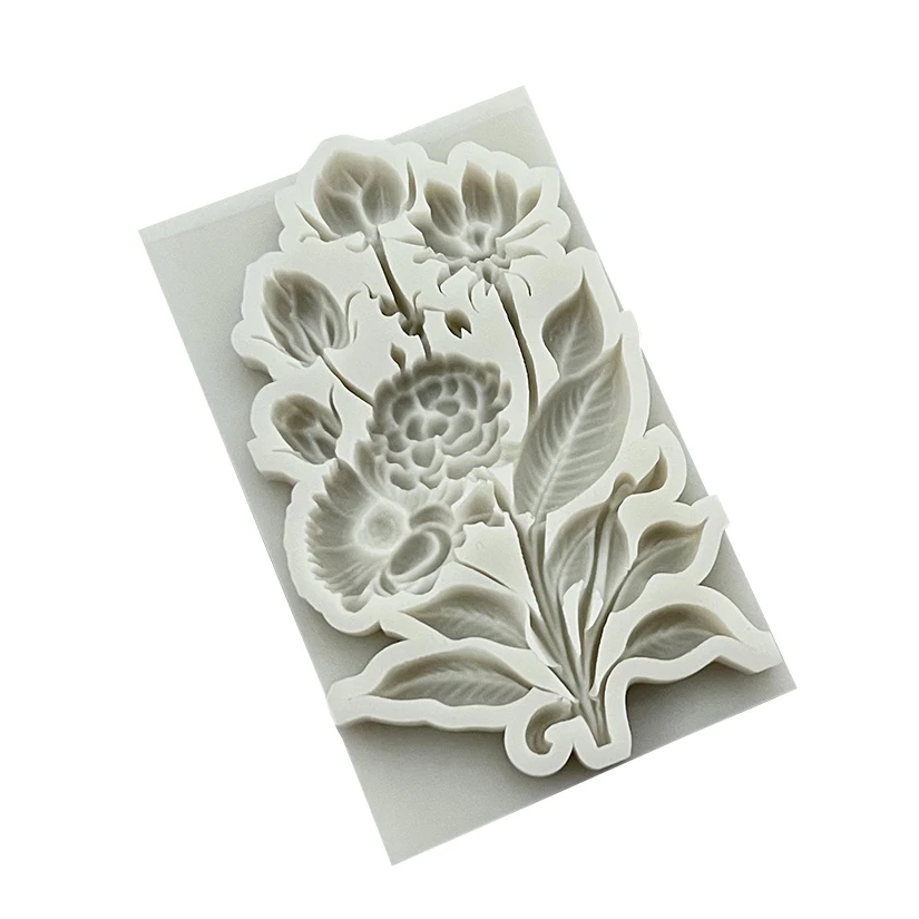 Flower Peony Silicone Sugarcraft Mold Resin Tools Cupcake Baking Mould Fondant Cake Decorating Tools