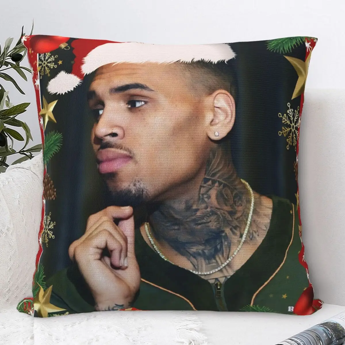 Pillow Cover Chris Brown Breezy Bowl XX Tour Chrismas Graphic Cushion Cover Pillow Case For Sofa Bedroom Home Decor Pillowcases