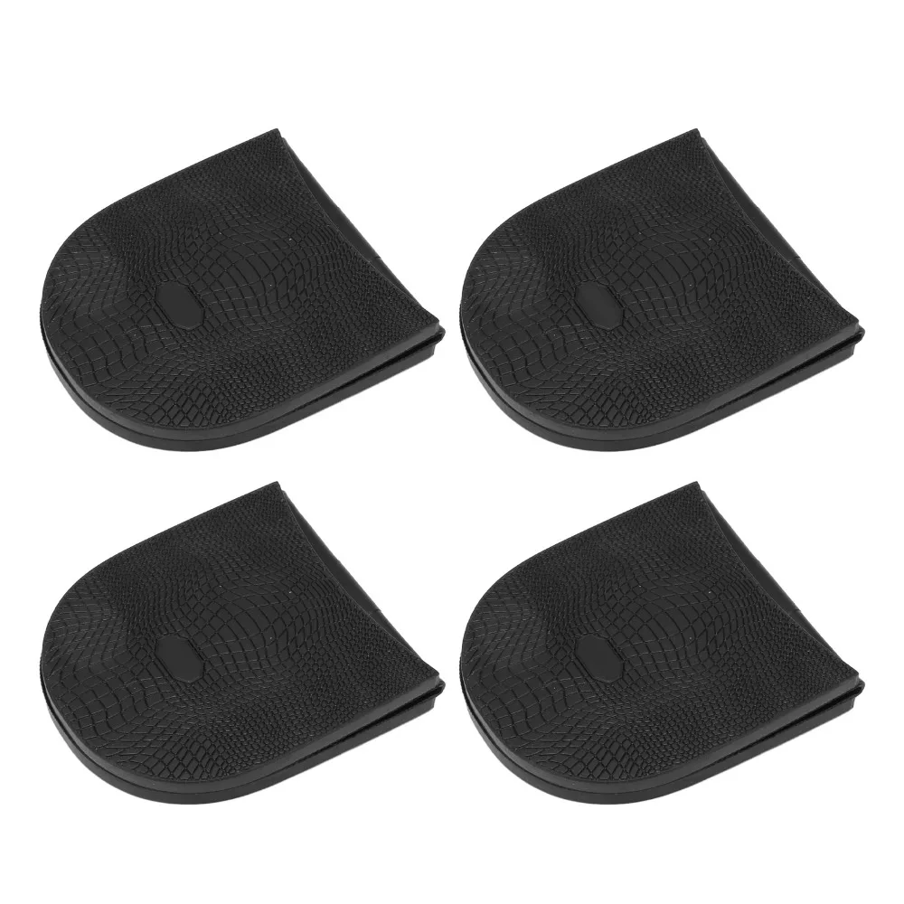 4 Pairs Resilience Rubber Shoe Sole Protector Black Color Non Skid Design Rubber Out Sole Heel Replacement Pads For Sneakers