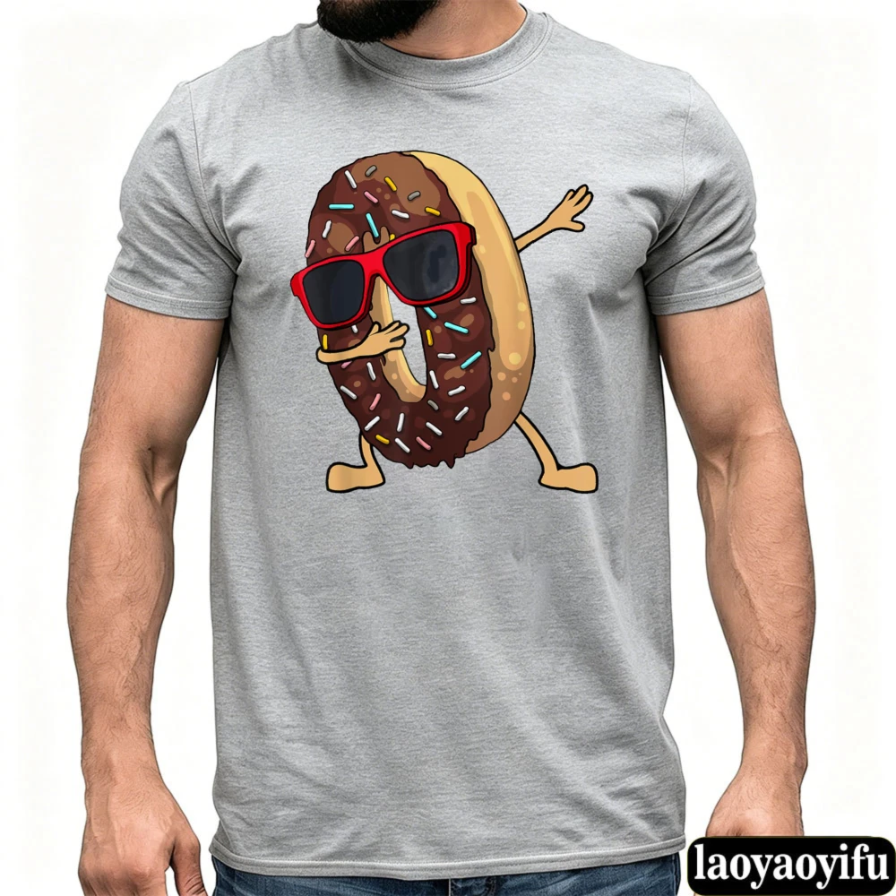 Dabbing Donut Sunglasses Graphic T Shirt Men Cotton Casual Sport Loose Tshirt Gift For Ping Pong Player Athlete Clothes