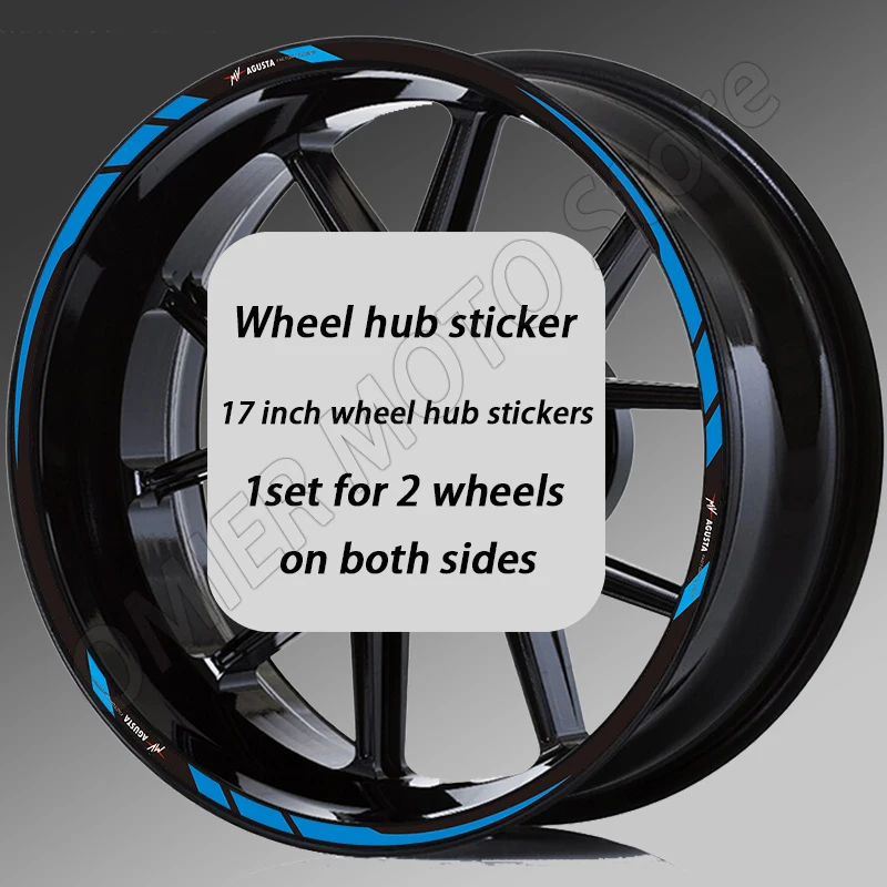 17” Reflective Motorcycle Rim Wheel Hub Sticker Decals For Acusta mv Rush 1000 Dragster 800 RR DRAGSTER 800 SCS F3