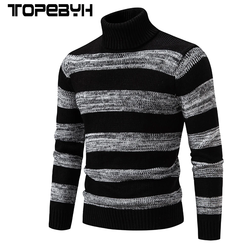 

High Quality Men's New Autumn and Winter Casual Warm Neck Sweater Knit Pullover Warm Tops