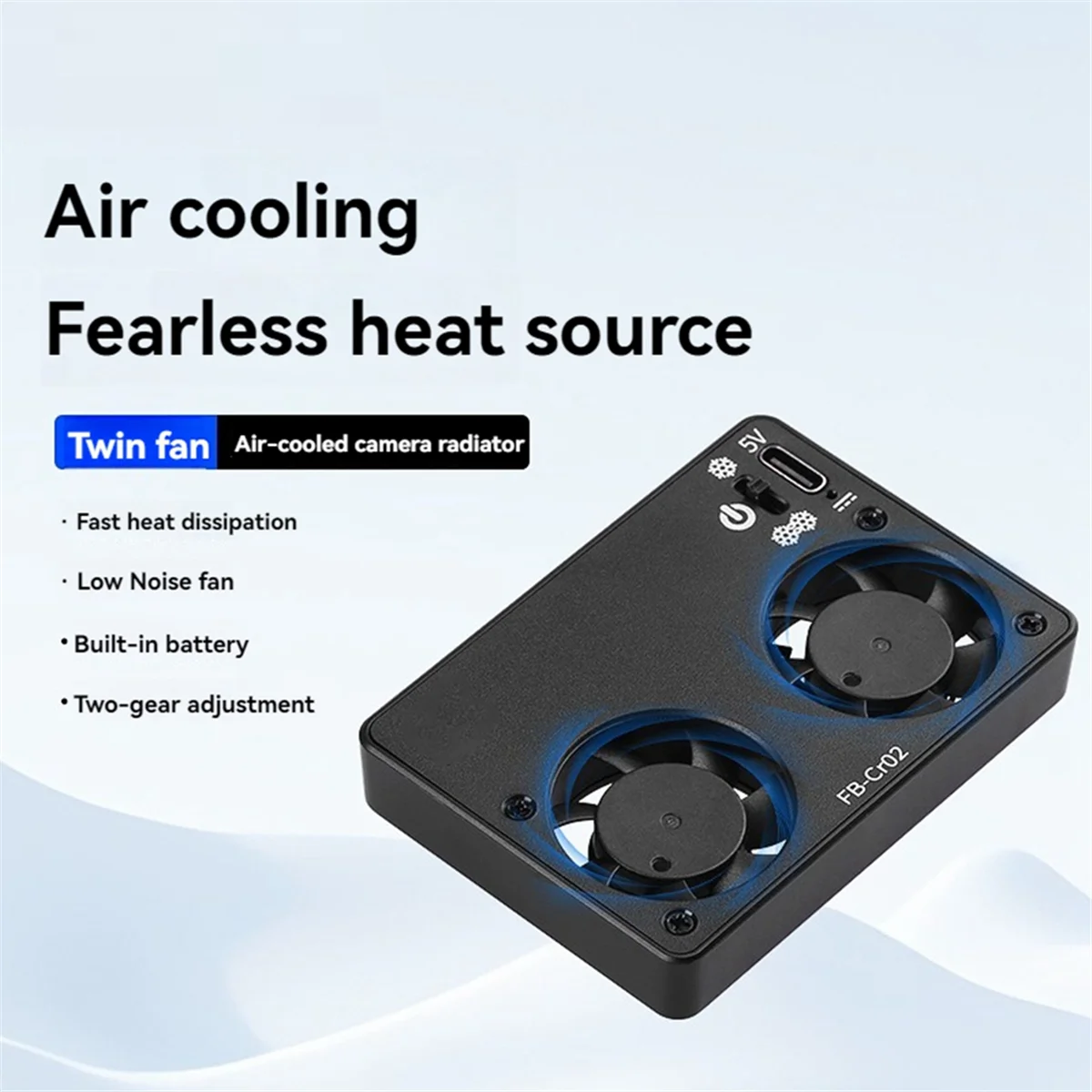 New Cr02 Camera Cooling Fan Camera Cooler Radiator for Sony Canon FUJI ZV-E1/A6700/A7C2/R5/R6/R7/70D/XT4 Cooling System