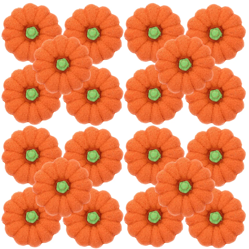 20 Pcs Pumpkin Eraser Bulk Halloween Simulated Food Cute Erasers Orange Shape Student