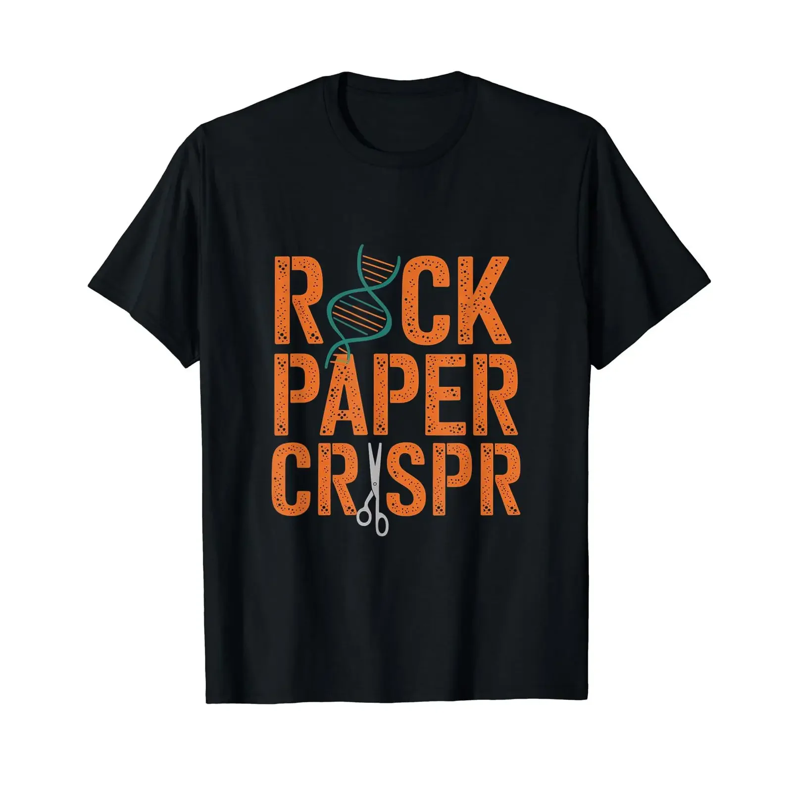 Rock Paper CRISPR Biologist Scientist Affordable T Shirt vintage Washed Versatile fashion Slightly Stylish homme Soft Casual