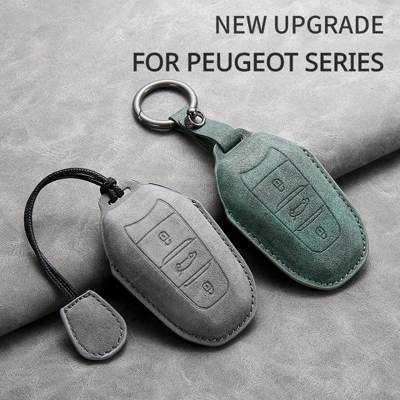 

Car Key Cover For Peugeot 208 DS3 For Citroen C4 C5 X7 5008 DS5 DS6 Leather Car Key Shell Accessories