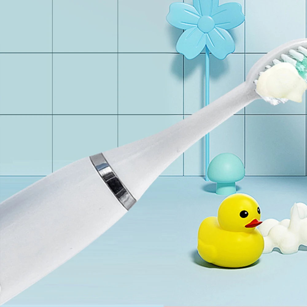 الأطفال فرشاة أسنان كهربائية بالموجات الصوتية الملونة الكرتون للأطفال قابلة للشحن لينة مقاوم للماء فرشاة أسنان كهربائية بالموجات الصوتية مع 6 رؤساء #6