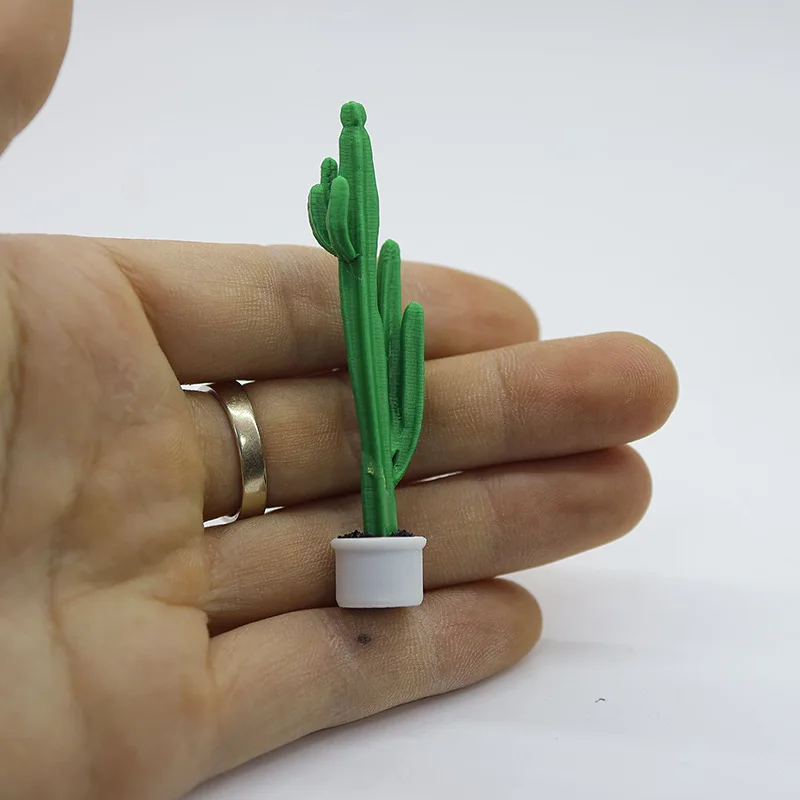Mini Cactus Potted Plant Model DIY Miniature Indoor Scene Diorama Accessory Dollhouse Decoration Desktop Craft Home Decor