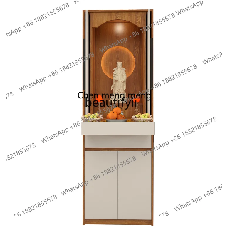 

Buddhist shrine with door Modern light luxury shrine cabinet Shrine vertical cabinet Household