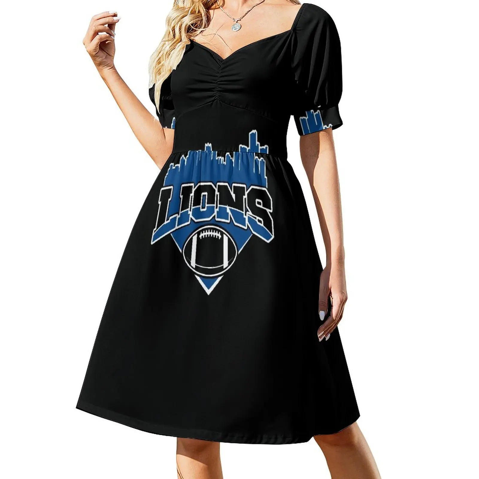 

Lions Football, Skyline Football Team Short-Sleeved Dress Women's summer dress dresses with long sleeves