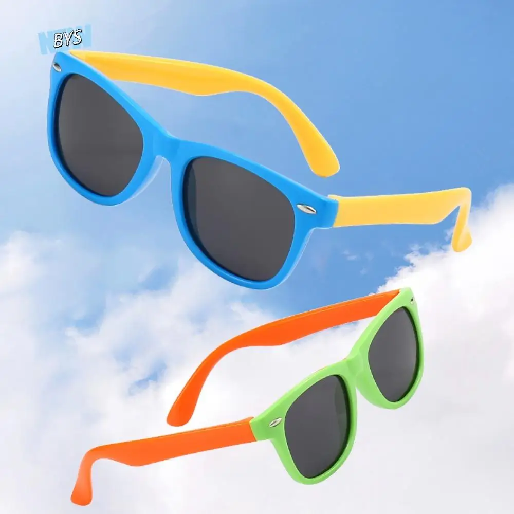 

Fashion Anti UV Polarizer Sunglasses Lightweight TAC Kids Sun Glasses Cool Splicing Color Big Frame Eyewear Children