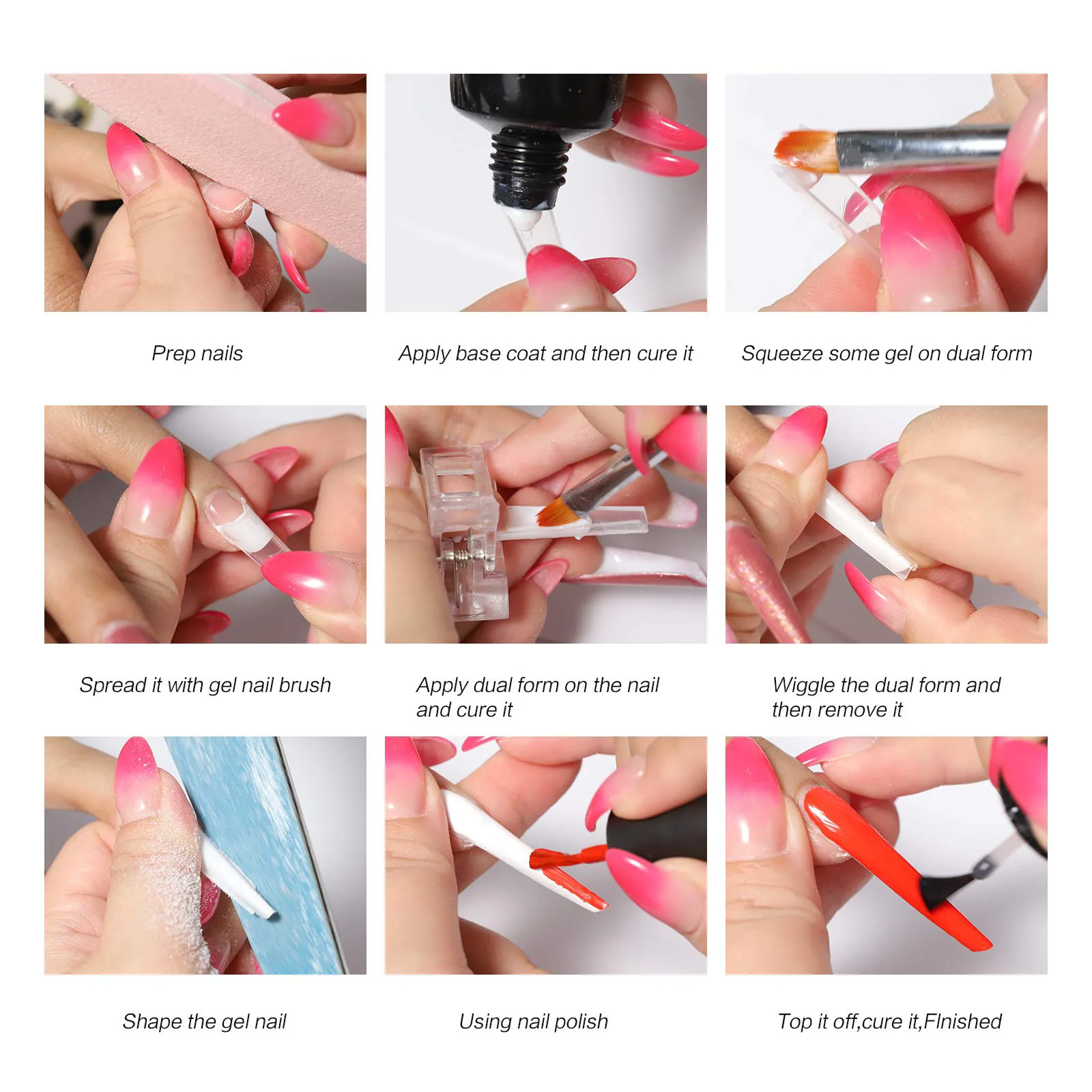 Nail Accessories 12 Mixed Acrylic Extension Fake Nail Easy Release Gel Polishing Mold Full Coverage Pressed on The Nail