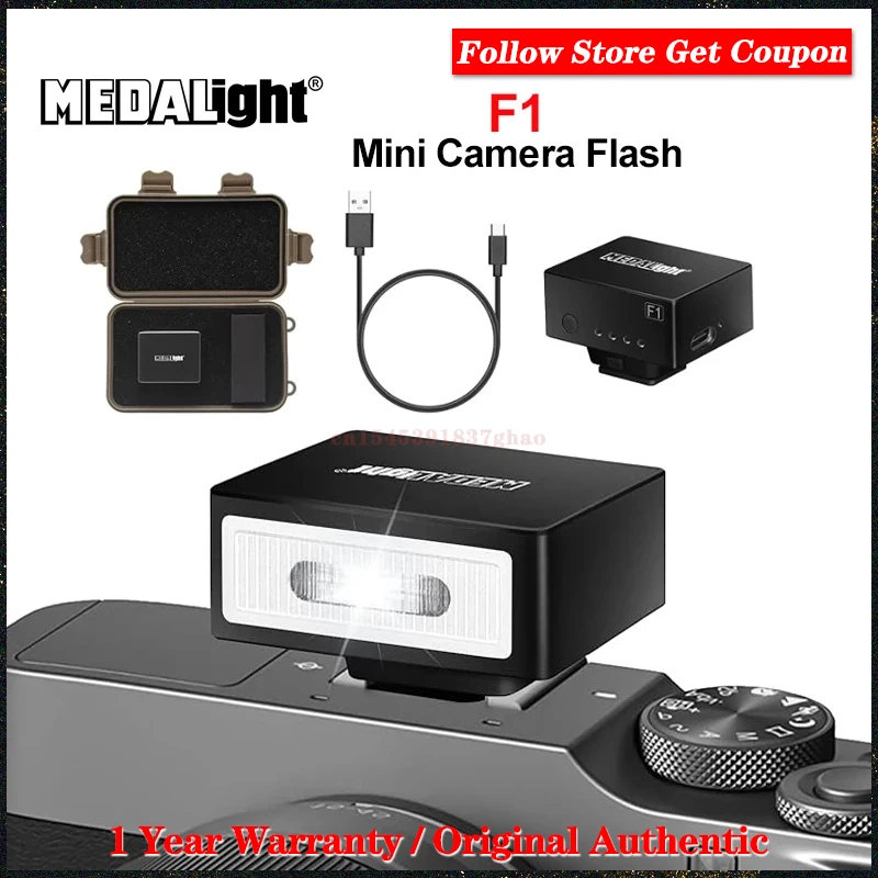 Medalight F1 Mini Rechargeable Camera Flash Light Speedlite for Fuji/Sony/Nikon/Canon Digital Film DSLR Cameras