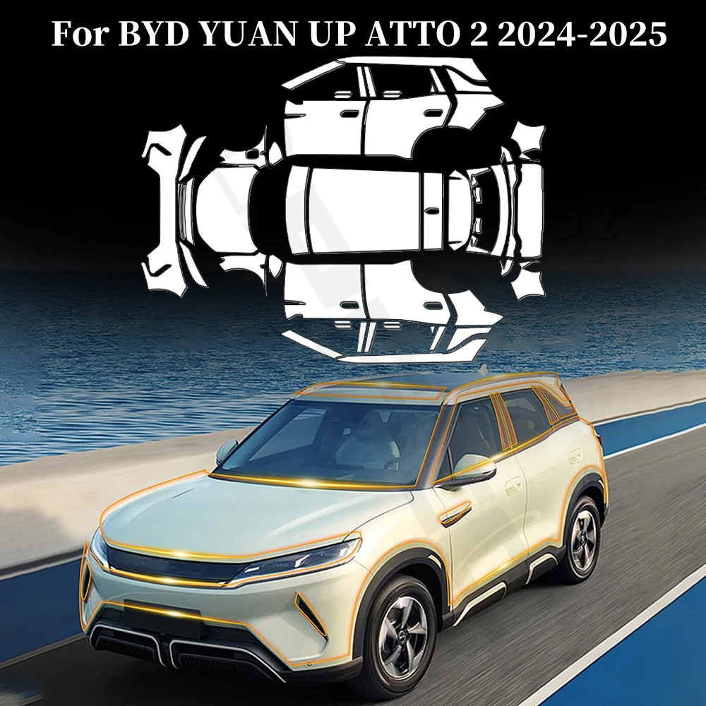 

For BYD YUAN UP ATTO 2 2024-2025 Anti-Scratch TPU Paint Protection Film Pre-cut PPF Car Body Clear Bra Resistant Invisible Cover