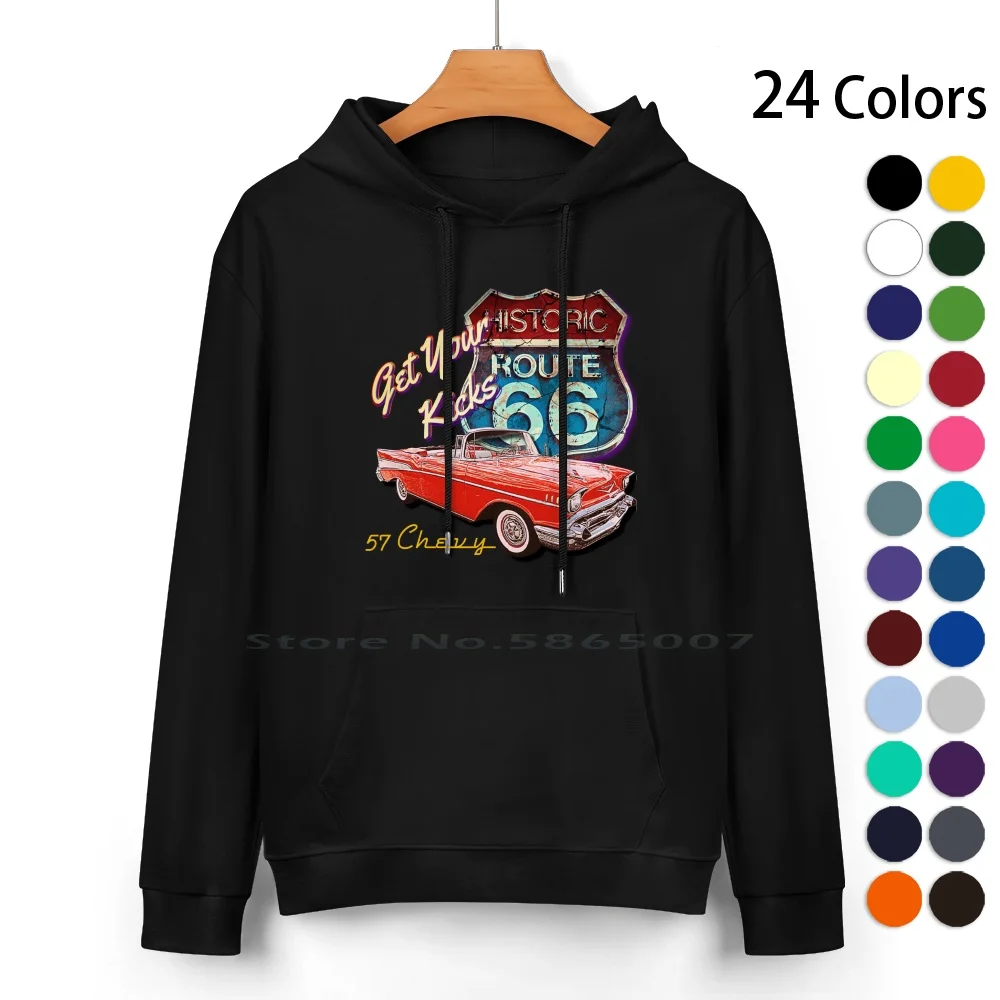 

1957 Chevy Bel Air Vintage Retro Classic Car Street Hot Rod Antique Route 66 Design Pure Cotton Hoodie Sweater 24 Colors 57