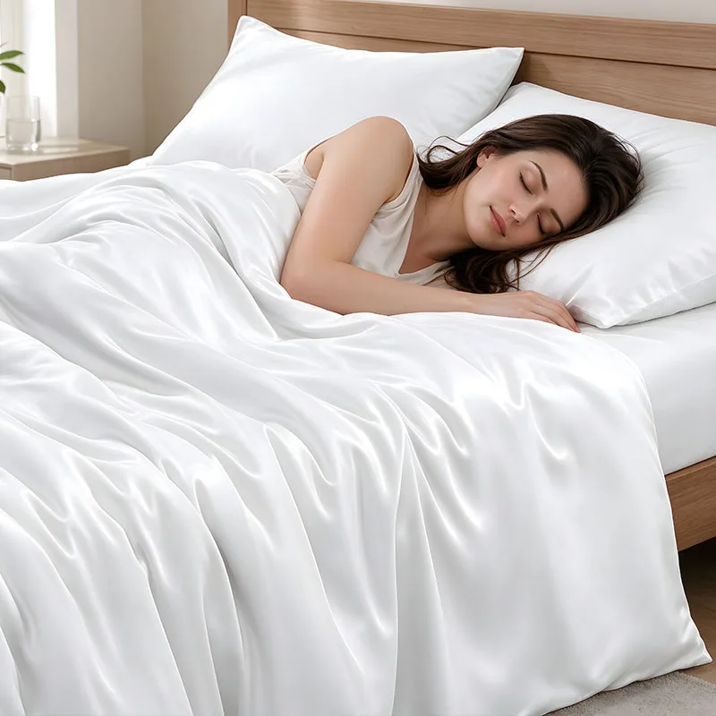 172.72 X 228.60 Cm Single Bed Duvet Cover Set (2-Piece), Organic Bamboo Viscose (1 Duvet Cover + 1 Pillowcase) 203.2 X 228.6 Cm Double Bed Full Duvet Cover Set (3-Piece Set), Bamboo Fiber Viscose (1 Duvet Cover + 2 Pillowcases) Luxuriously Soft and Cool