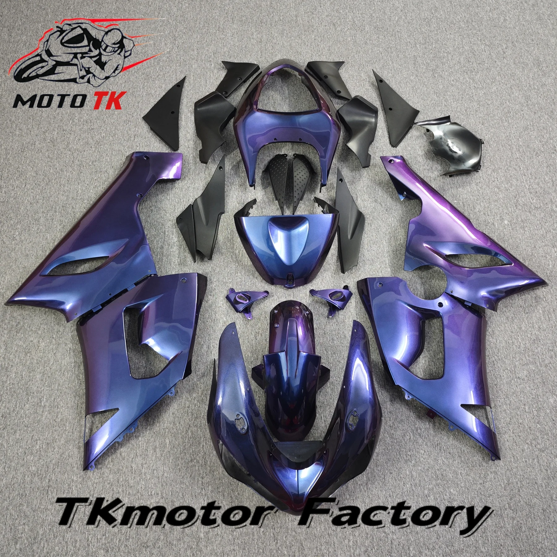 

The ABS Customized Fairings Kit for KAWASAKI Ninja ZX6R 636 05 06 ZX 6R 2005 2006 ZX-6R ABS Black Bodywork Set