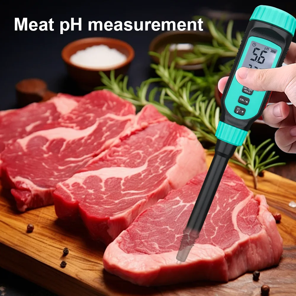 Penetrating PH Meter 4 in 1 Soil PH Tester Professional Acidimeter LCD Backlight Display Portable Liquid Bread Pastry PH Meter