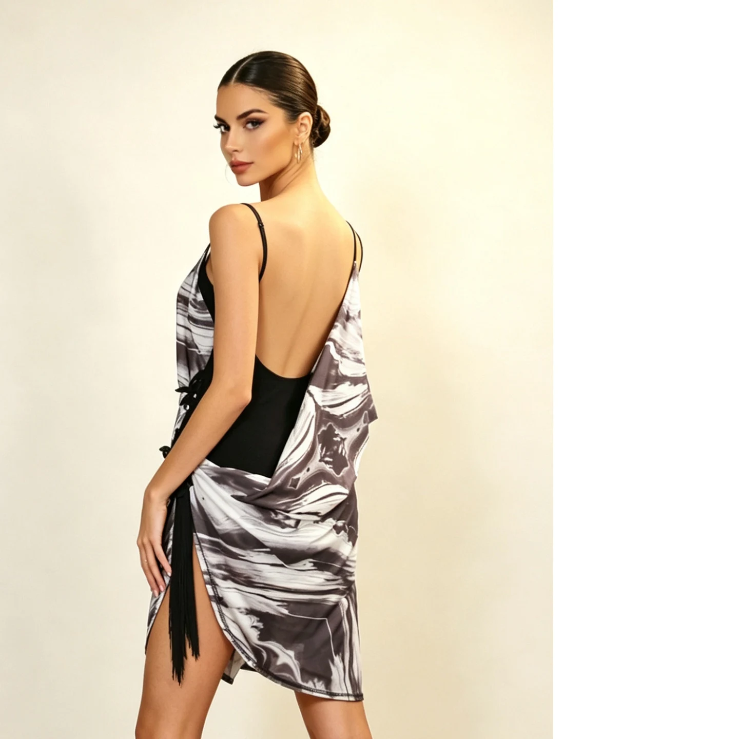 

Latin Dance Performance Clothes Women Summer Sexy Irregular Dress Rumba Tango Dance Competition Dress Adult Latin Dancewear