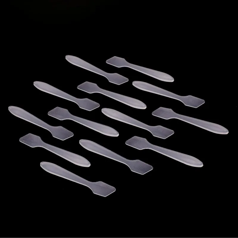 100 PCS Disposable Facial Cream Spatulas, 8CM Makeup Mask Tip Scoops, Frosted Cosmetic Mask Spatulas