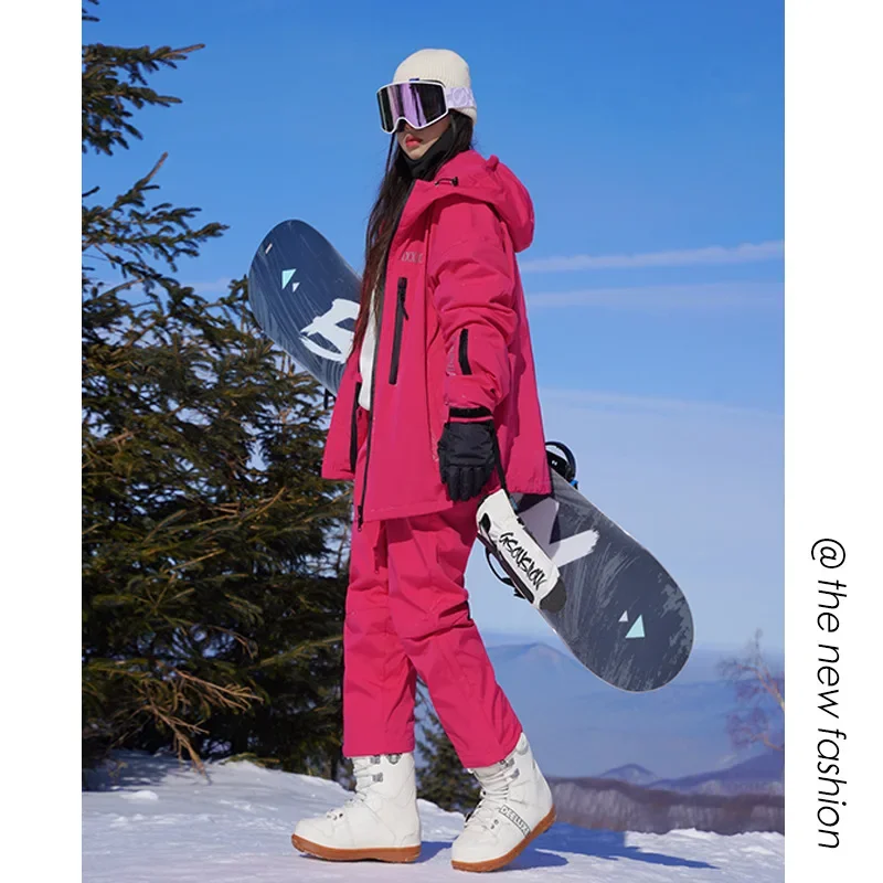 

OT4-30 degrees winter Winter Oversized Woman Ski Suit Set Women Snowboarding Set Female Outdoor Snowsuit Waterproof Windproof