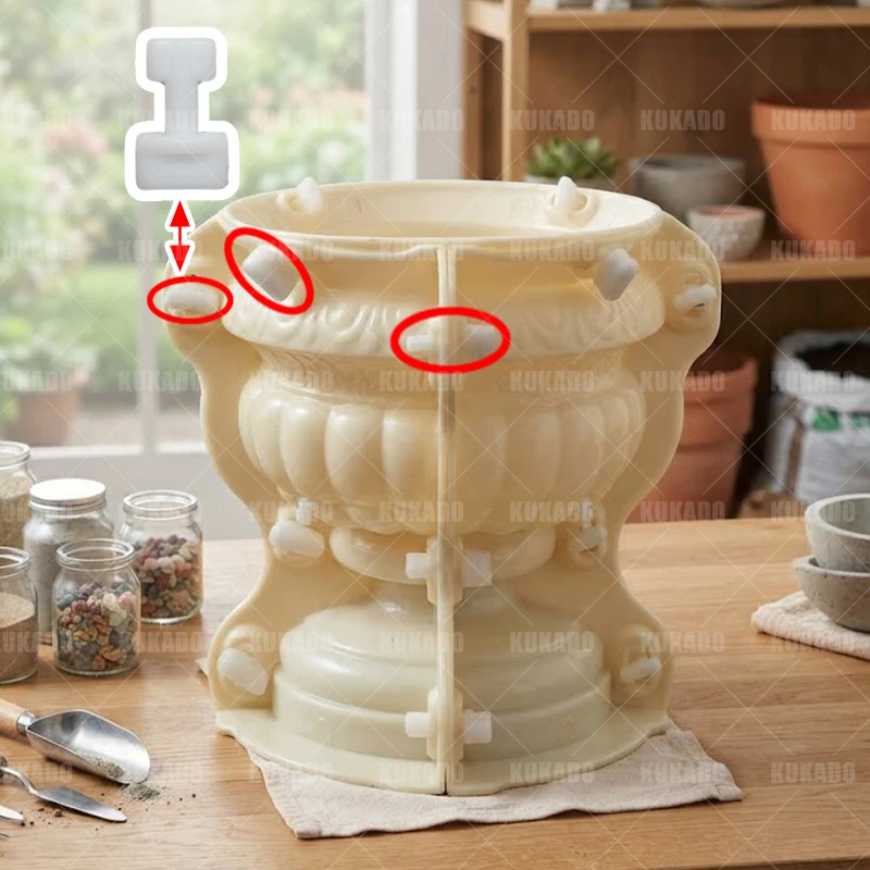 15pc Roman Column Mold European Flowerpot Buckle Accessories Concrete Bonsai Pot Making Self-Made Garden Decor Tool Kit