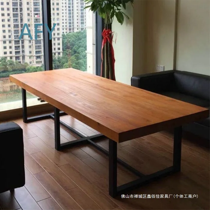 Wooden Office Desk for Modern Home Office Workstation for Meetings and Casual Use for Coffee Shop Bar Dining Table for