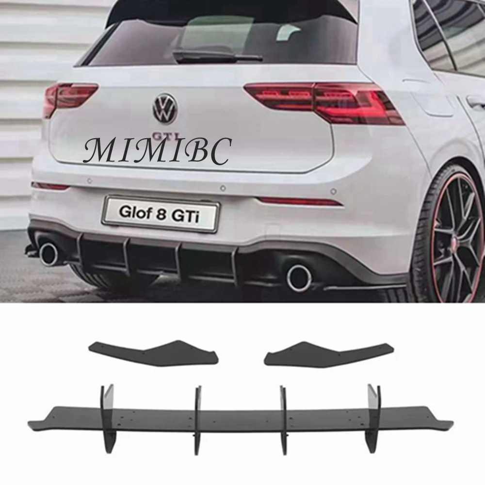 FOR Volkswagen Golf 8 GTI MAX special high- Rline Pro quality car rear bumper diffuser with LED light