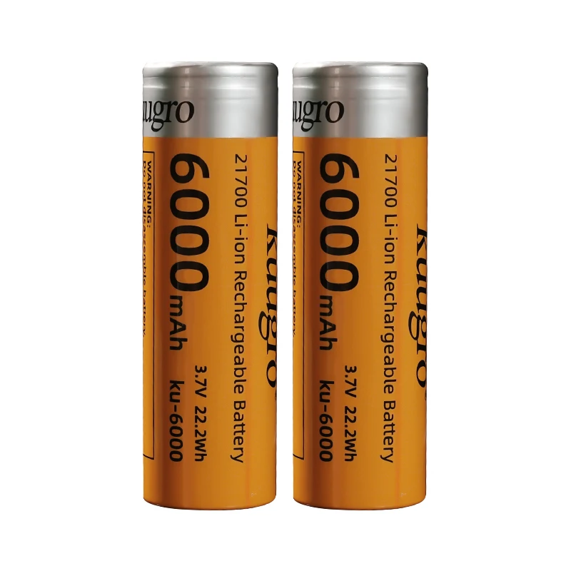 Kuugro Ku-6000 21700 6000mAh 3.7V Rechargeable Lithium Battery 18A Discharge High Power Batteries For High-Power Appliances