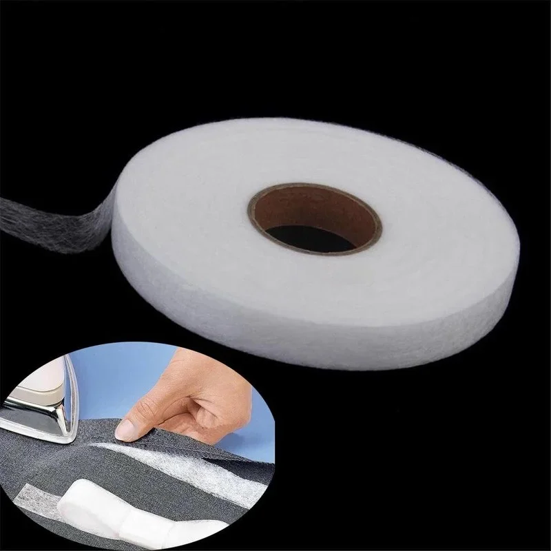 1 Roll White Double Sided Sewing Accessory Adhesive Tape Cloth Apparel Fusible Interlining Fabric