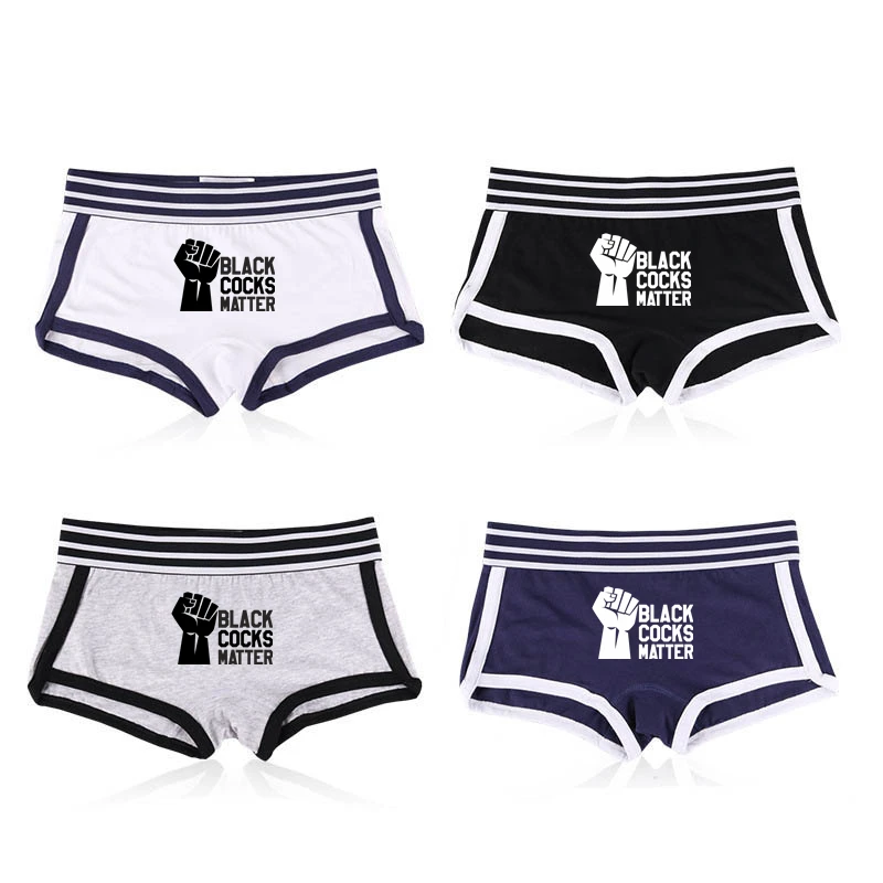 Sexy Letters Print Underwear for Women Girls Boxer Pants Boyshort Cute Panties for Ladies Cotton Underwear Comfortable Short